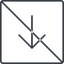 Thin, line, down, square, arrow, direction, prohibited, arrow-simple-thin icon