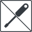Thin, line, down, square, prohibited, tool, mechanics, mechanical, repair, screwdriver, screw, screwdriver-alt-solid icon