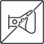 Thin, line, left, square, prohibited, bubble, bubbles, graduated, erlenmeyer, chemical, flask, lab, laboratory, chemistry, potion, glassware, conical, bubbling, boiling, bulbous, erlenmeyer-bubbling-alt-thin icon