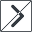 Thin, line, right, square, arrow, direction, prohibited, chevron, chevron-solid icon