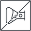 Thin, line, right, square, prohibited, bubble, bubbles, graduated, erlenmeyer, chemical, flask, lab, laboratory, chemistry, potion, glassware, conical, bubbling, boiling, bulbous, erlenmeyer-bubbling-alt-thin icon
