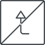 Thin, line, right, square, sign, confirm, arrow, prohibited, key, submit, send, return, enter, return-sign, return-sign-thin icon