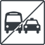 Thin, line, square, horizontal, mirror, car, vehicle, transport, prohibited, bus, dot, ground, transportation, ground-transportation, dot-ground-transportation icon