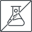 Thin, line, up, square, horizontal, mirror, prohibited, bubble, bubbles, graduated, erlenmeyer, chemical, flask, lab, laboratory, chemistry, potion, glassware, conical, bubbling, boiling, bulbous, erlenmeyer-bubbling-alt-thin icon