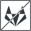 Thin, line, solid, square, brand, horizontal, mirror, social, network, prohibited, brands, repo, gitlab, gitlab-alt, gitlab-alt-solid, wolf icon