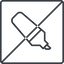 Thin, line, square, horizontal, mirror, prohibited, pen, draw, marker, color, highlighter, annotate, school, highlighter-thin, highlight icon