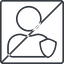 Thin, line, square, horizontal, mirror, user, person, prohibited, admin, administrator, superuser, shield, rights, super, user-shield-thin, user-shield icon