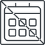 Thin, line, square, prohibited, date, schedule, event, timetable, calendar, calendar-thin icon