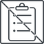 Thin, line, square, prohibited, list, report, note, clipboard, pasteboard, notebook, scratchpad, tablet, clipboard-list, clipboard-list-thin icon