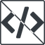 Thin, line, up, solid, square, code, prohibited, html, text, editor, source, source-code, xml, code-solid icon