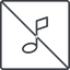 Thin, line, square, prohibited, mute, unmute, music, eighth, note, eighth-note, musical, notes, eighth-note-thin icon