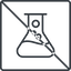 Thin, line, up, square, prohibited, bubble, bubbles, graduated, erlenmeyer, chemical, flask, lab, laboratory, chemistry, potion, glassware, conical, bubbling, boiling, bulbous, erlenmeyer-bubbling-alt-thin icon