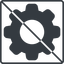 Thin, line, square, setting, config, gear, wheel, settings, cog, prohibited, gear-wide, gear-solid icon
