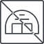 Thin, line, square, prohibited, space, plane, airplane, helicopter, warehouse, hangar, aircraft, aviation, military, aerospace, hangar-thin icon