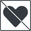 Thin, line, square, prohibited, heart, valentine, healthcare, health, heart-solid, <3 icon