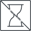 Thin, line, solid, square, glass, prohibited, wait, load, loading, waiting, clock, hour, hourglass, sandglass, sand, timer, hourglass-thin icon