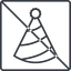 Thin, line, square, new, prohibited, party, birthday, hat, new-year, year, party-hat, party-hat-thin icon