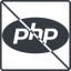 Thin, line, solid, square, logo, brand, php, hypertext, preprocessor, prohibited, php-logo icon