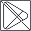 Thin, line, square, logo, brand, prohibited, google, brands, playstore, play, store, android, application, playstore-thin icon