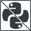 Thin, line, square, logo, prohibited, python icon