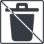 Thin, line, square, prohibited, trash, bin, delete, garbage, trash-solid icon