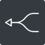 Thin, down, solid, square, arrow, merge, path, join, merged, merge-thin icon