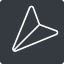 Thin, down, solid, square, message, paper, messaging, plane, airplane, aeroplane, submit, send, paper-plane, paper-plane-thin-alt icon