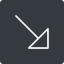 Thin, right, solid, square, arrow, corner, arrow-corner-thin icon