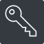 Thin, right, solid, square, unlocked, unlock, locked, lock, key, access, security, key-alt-thin icon