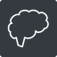 Thin, solid, square, horizontal, mirror, side, human, idea, brain, intelligence, brain-side, brain-side-thin, synapse, neuron, memory icon