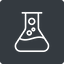 Thin, up, solid, square, horizontal, mirror, bubble, bubbles, graduated, erlenmeyer, chemical, flask, lab, laboratory, chemistry, potion, glassware, conical, bubbling, boiling, bulbous, erlenmeyer-bubbling-alt-thin icon