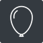 Thin, solid, square, balloon, party, birthday, carnival, helium, balloons, balloon-thin icon