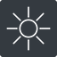 Thin, up, solid, square, star, light, brightness, luminosity, intensity, brilliance, lighter, darker, dark, mode, Illumination, sun, shine, flash, ray, brightness-thin icon
