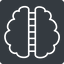 Thin, up, solid, square, medical, human, idea, brain, intelligence, corpus, callosum, corpus-callosum, corpus-callosum-thin, synapse, neuron, memory icon