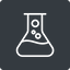 Thin, up, solid, square, bubble, bubbles, graduated, erlenmeyer, chemical, flask, lab, laboratory, chemistry, potion, glassware, conical, bubbling, boiling, bulbous, erlenmeyer-bubbling-alt-thin icon