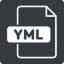 Thin, solid, square, config, file, data, language, yml, docker, yaml, markup, configuration, file-yml-thin icon