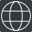 Thin, solid, square, globe, world, earth, www, globe-thin, web icon