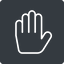 Thin, up, solid, square, hand, stop, fingers, hand-thin icon