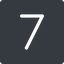 Thin, normal, solid, square, number, font, digit, 7, seven, seven-thin icon