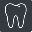 Thin, up, solid, square, cog, medical, health, care, medic, clinical, tooth, molar, dental, dentist, stomatology, teeth, tooth-thin icon