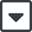 Line, down, wide, square, arrow, direction, caret, caret-solid icon