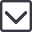 Line, down, wide, square, arrow, direction, chevron, chevron-solid icon