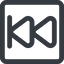 Line, down, wide, square, video, play, forward, backward, mp3, player, fast, pause, forward-fast-wide icon