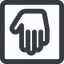 Line, down, wide, solid, square, hand, stop, fingers, hand-wide icon