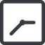 Line, left, wide, square, horizontal, mirror, clock, time, meeting, hour, minute, hours, minutes, clock-wide icon