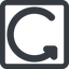 Line, right, wide, square, wait, load, update, reload, refresh, restore, change icon