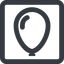 Line, wide, solid, square, balloon, party, birthday, carnival, helium, balloons, balloon-wide icon