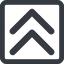 Line, up, wide, square, arrow, direction, chevron, double, double-chevron, forward, backward, double-chevron-solid icon