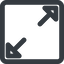 Line, up, square, arrow, video, expand, fullscreen, full, screen, expand-wide icon