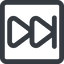 Line, up, wide, square, video, play, forward, backward, mp3, player, fast, pause, forward-fast-wide icon